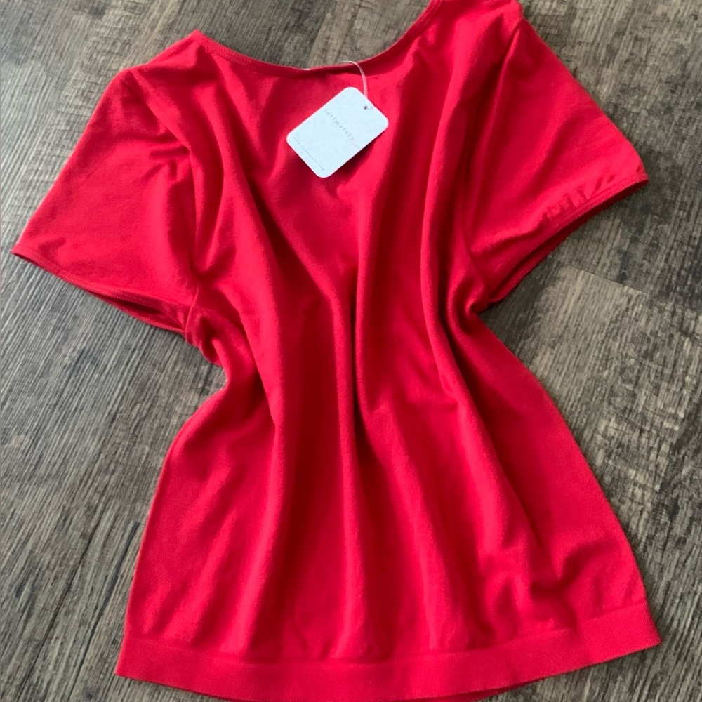Free People ~ Intimates ~ ' Cap Sleeve Seamless Crop Cami ' ~Salsa~ Sz~M/L *NWT - Picture 4 of 11